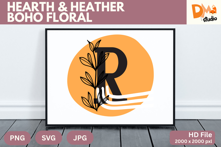 Hearth   Heather Boho Floral Monogram