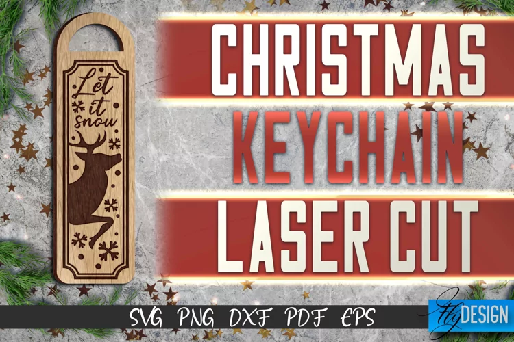 Christmas Keychain Laser Cut | Christmas Design | CNC File