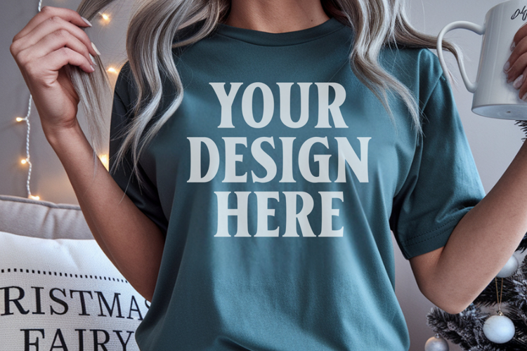 Blue Jean Christmas Comfort Colors 1717 Mockups, CC 1717 moc
