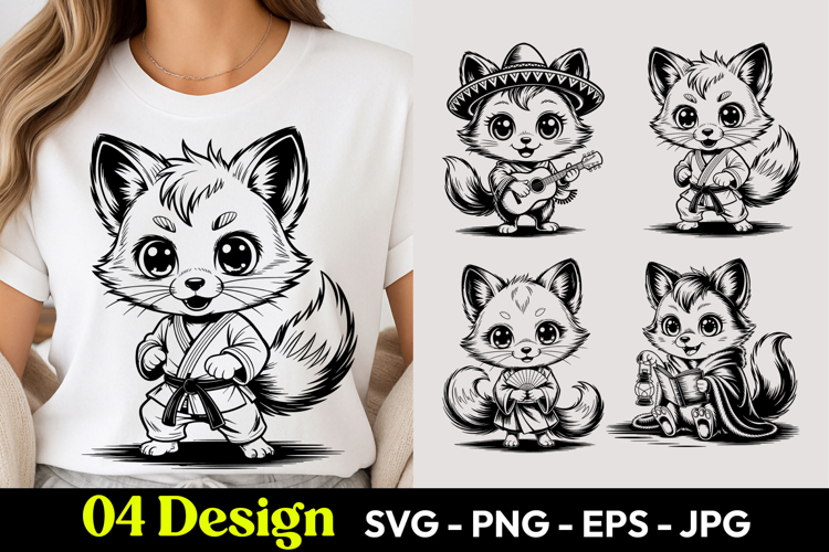 Cute Baby Fox SVG PNG