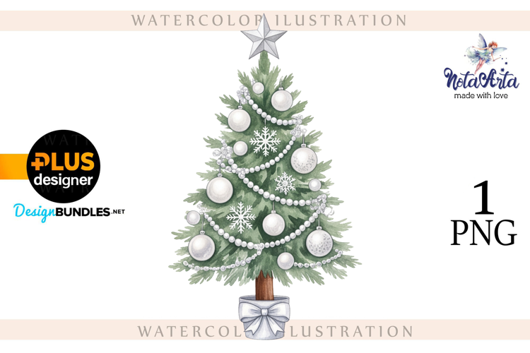 Watercolor Christmas Tree, Christmas tree, Happy Christmas
