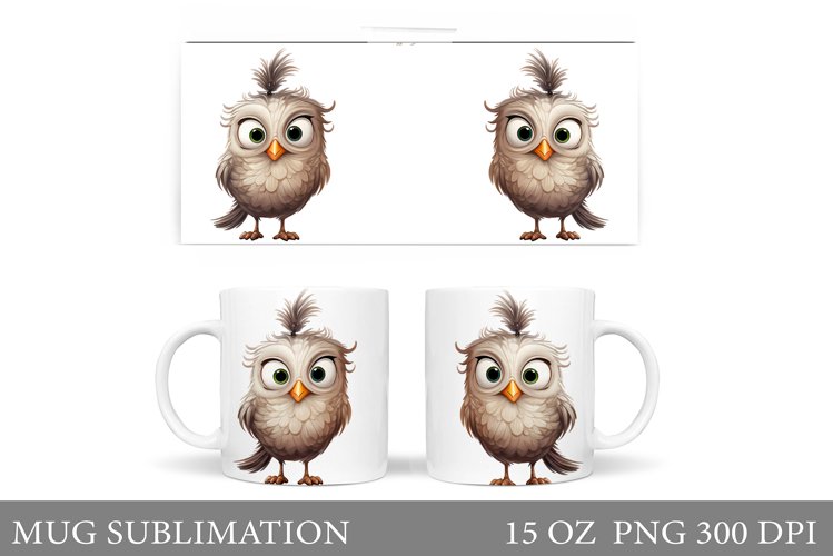 Funny Bird Mug Design. Cute Bird Mug Sublimation