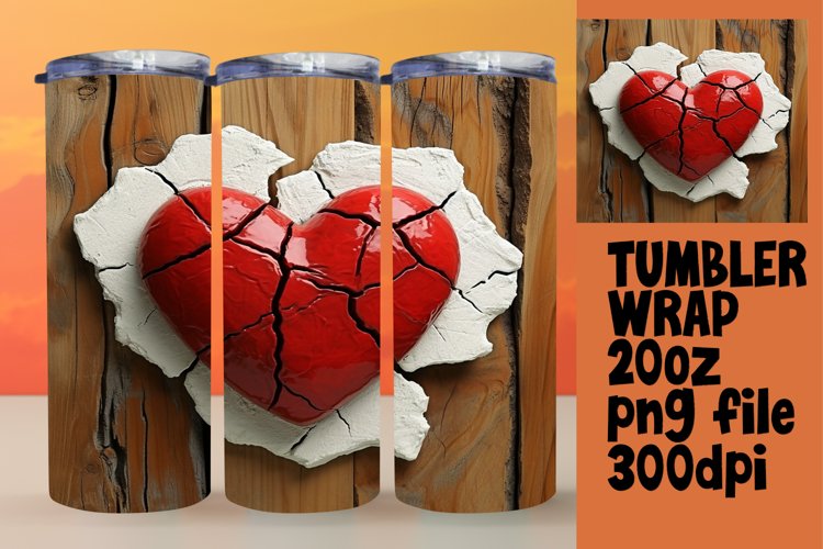 Colorful 3D Love Tumbler Artwork