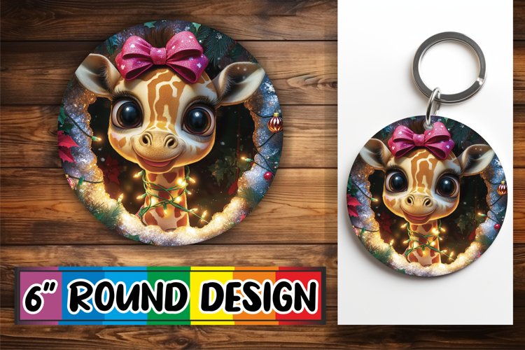 Glamorous Circle Design for Sublimation , Holiday Animals
