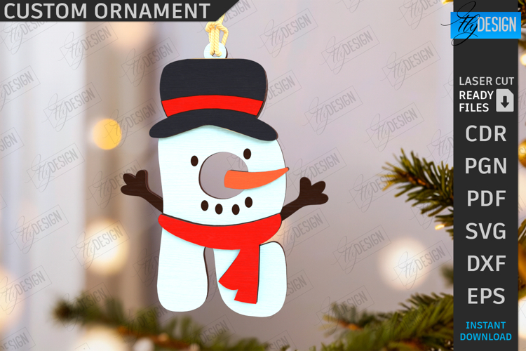 Christmas Letter Ornament|Hanging Christmas Monogram SVG|CNC