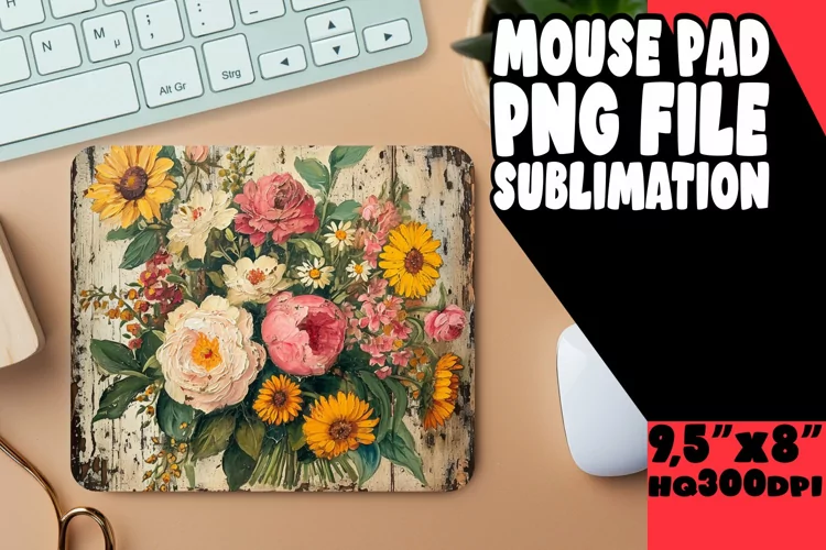 Vintage Blossom Sublimation Mouse Pad