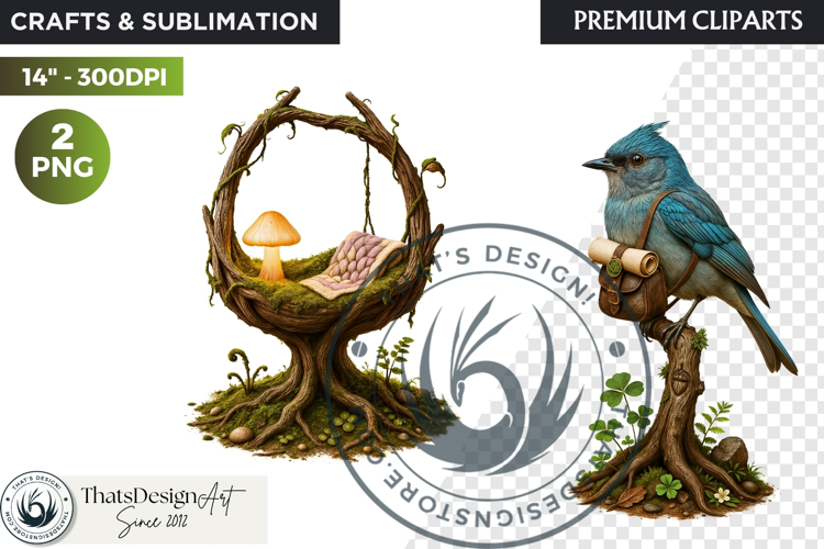 Fantasy clipart Magical Forest Village PNG for scrapbooking