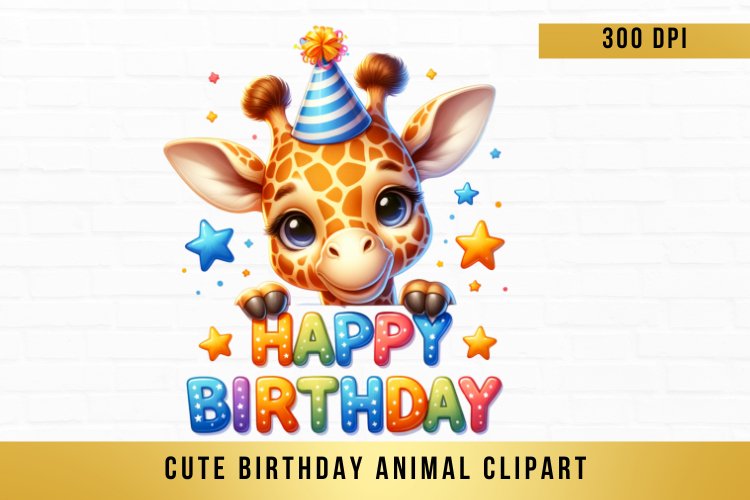 cute Birthday Animal Clipart, Peeking Birthday Animal png