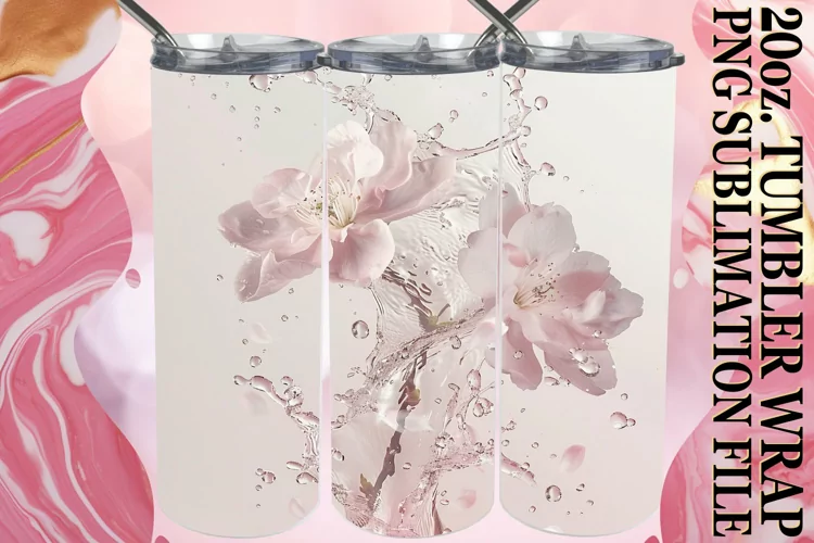Zen Petals: Sublimation Art for 20oz Tumbler
