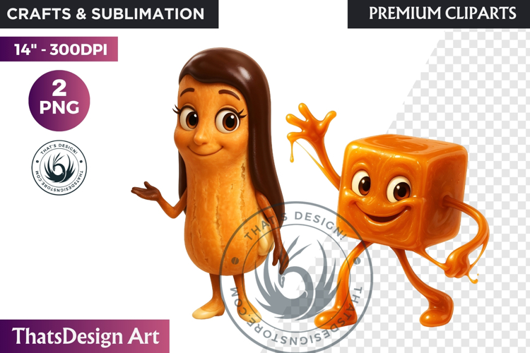 Fantasy Junk Food Characters RPG Clipart Sweets PNG Graphics