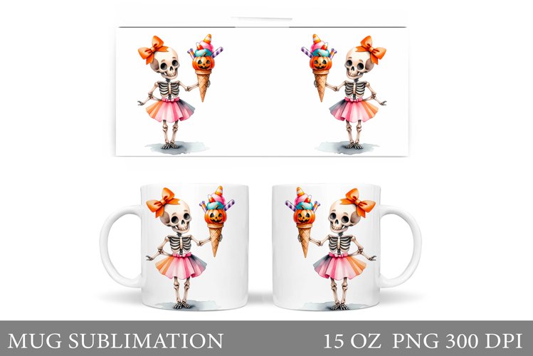 Funny Skeleton Mug Sublimation. Cute Skeleton Sublimation example image 1