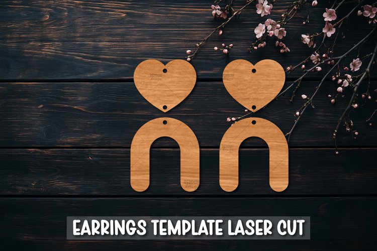 Heart Earrings Svg Image 8