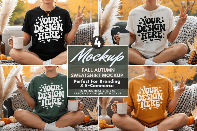 Autumn,Fall Sweatshirt Mockup Set Autumn Sweatshirt Mockup