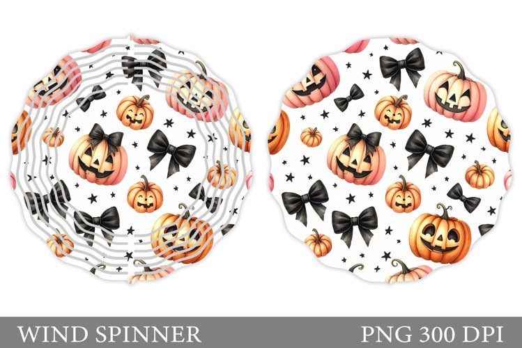 Cute Pumpkin Wind Spinner. Halloween Wind Spinner Design example image 1