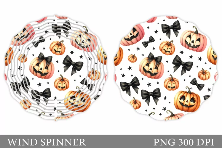 Cute Pumpkin Wind Spinner. Halloween Wind Spinner Design