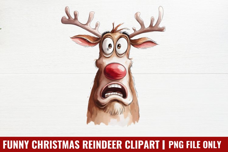 Funny Christmas Reindeer Clipart PNG