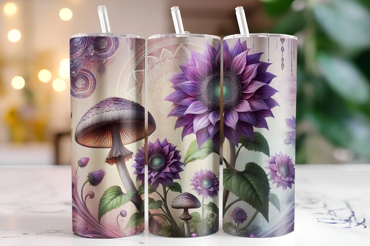 Flowers Tumbler Wrap | Sublimation | Tumblers example image 1