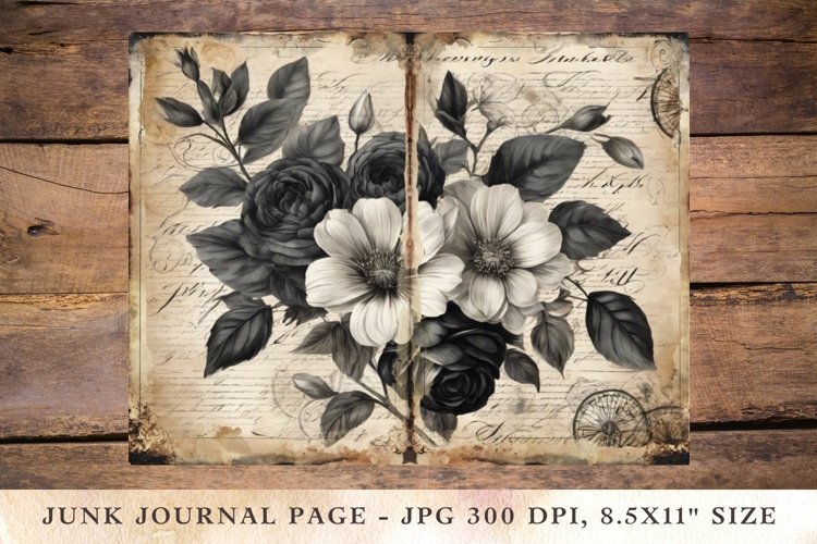 Printable Junk Journal Pages Black Roses 5