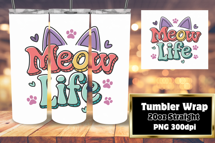 VIBRANT 20oz Tumbler Artwork for Gifts , Cat Quote