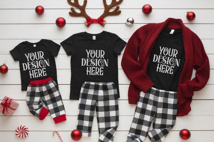 Christmas Family Matching Group T-Shirt Mockup