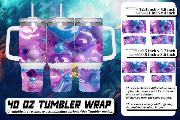 Colorful Abstract Puff Tumbler Art