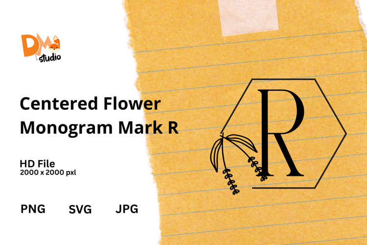 Centered Flower Monogram Mark