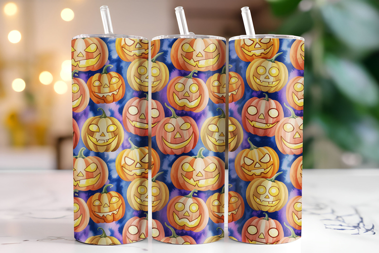 Halloween Pumpkin Tumbler Wrap | Sublimation | Tumblers