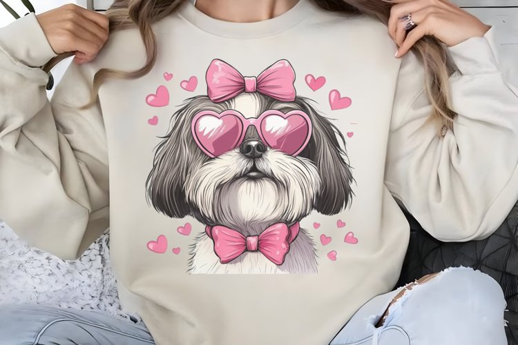 Valentine Dogs Heart Clipart PNG