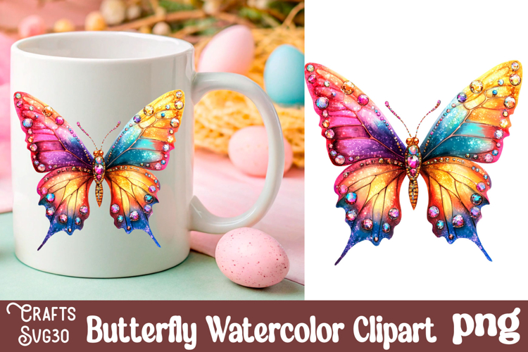 Watercolor Butterfly Clipart Image 3