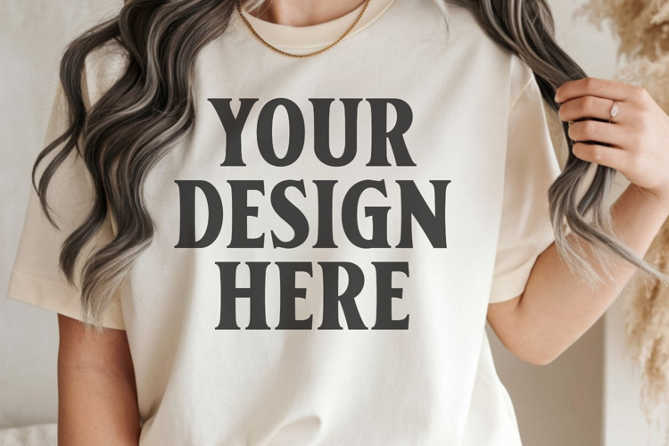 Comfort Colors 1717 Ivory T-Shirt mockup , CC 1717