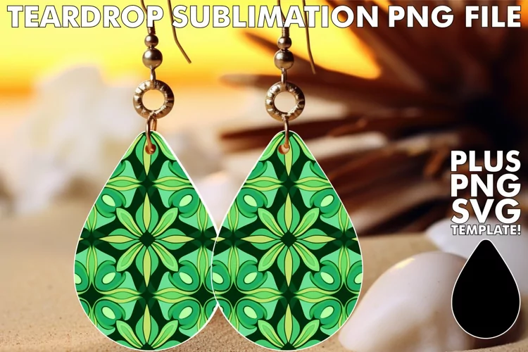Green Sparkle Pattern Earrings
