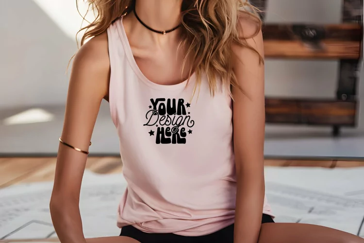 Next Level 1533 Desert Pink Mockup, NL Tank Top Summer Mocku