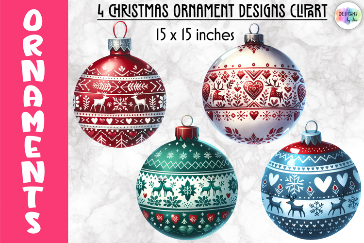 Christmas Ornaments Clipart, Christmas Tree Baubles PNG