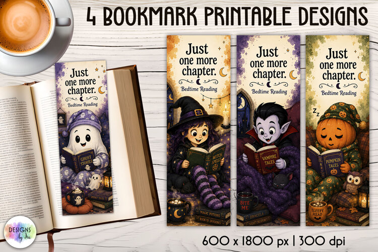 Halloween Bookmarks, Just One More Chapter PNG example image 1