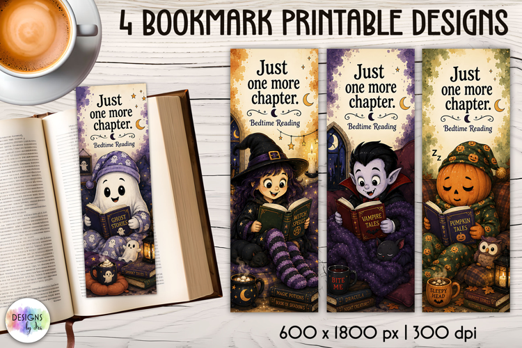 Halloween Bookmarks, Just One More Chapter PNG