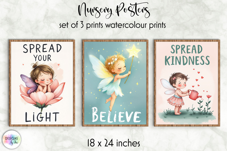 Fairy Affirmation Nursery Posters, Inspirational Prints