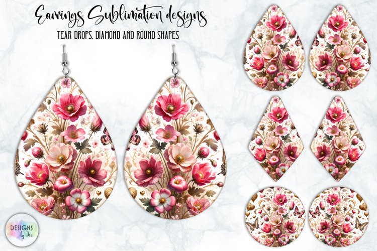 Vintage Flowers Earrings Design, Baroque Floral Earrings example image 1