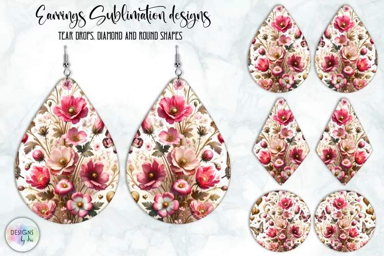 Vintage Flowers Earrings Design, Baroque Floral Earrings