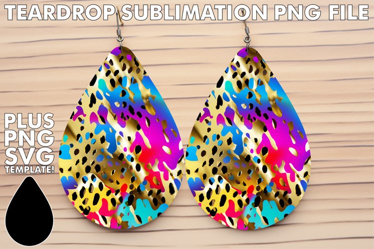 Sublimation Elegance: Leopard Print Teardrop Bliss