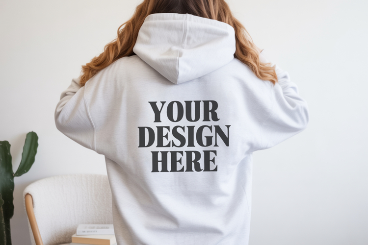 White Gildan 18500 Hoodie Mockup ,Cozy Unisex Sweatshir
