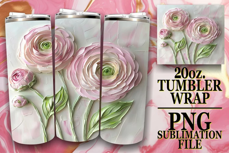 Blossom Bliss: Sublimation 20oz Tumbler