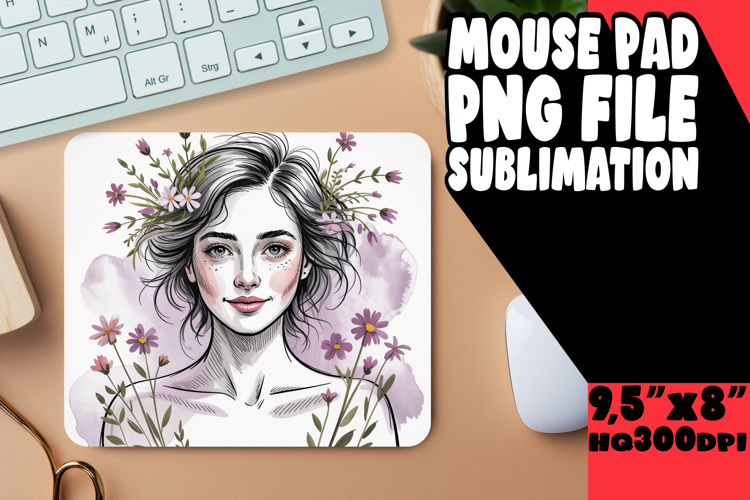 BRIGHT MOUSE PAD INSPIRATIONAL DESIGN, Beauty Woman