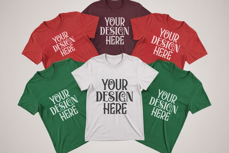 Christmas Family Matching Group T-Shirt Mockups | Holiday Fl