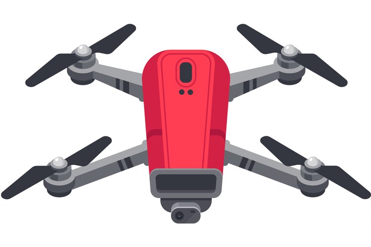 3d isometric drone, Remote control flying copter with camera example image 1