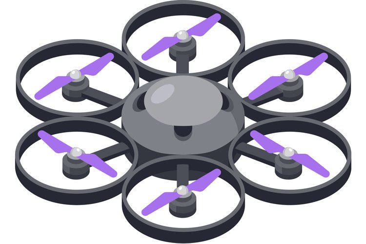 3d isometric drone, Remote control flying copter with camera example image 1
