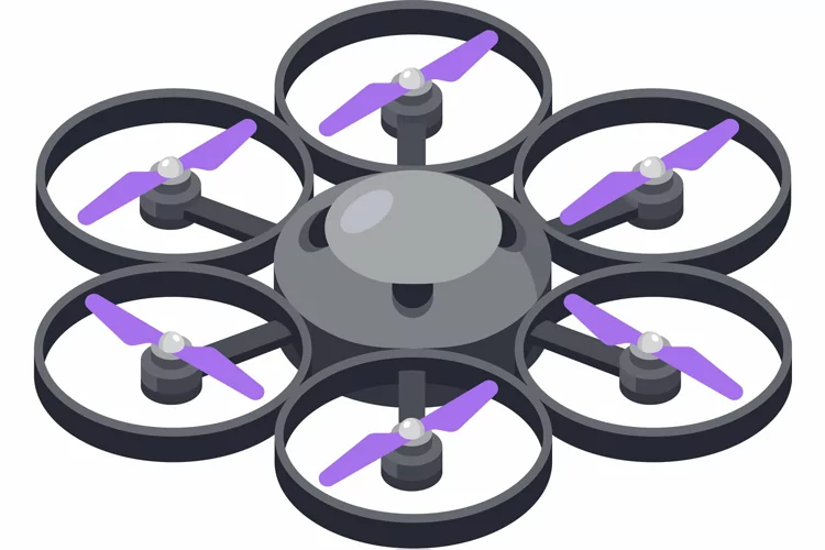 3d isometric drone, Remote control flying copter with camera