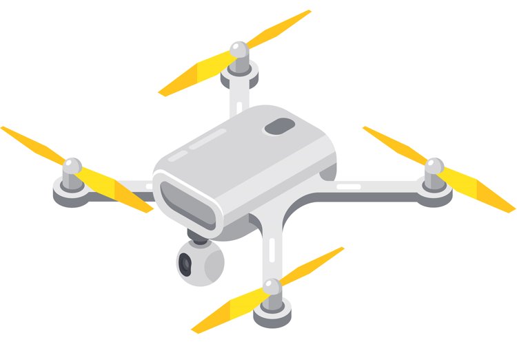 3d isometric drone, Remote control flying copter with camera example image 1