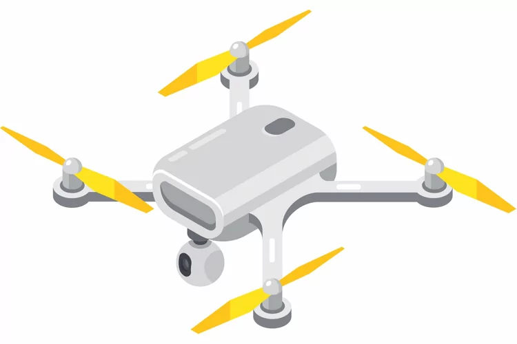 3d isometric drone, Remote control flying copter with camera