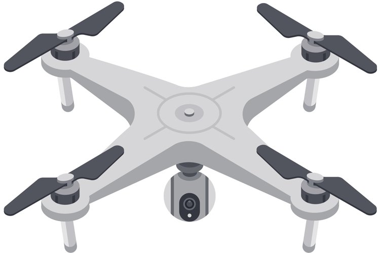 3d isometric drone, Remote control flying copter with camera example image 1