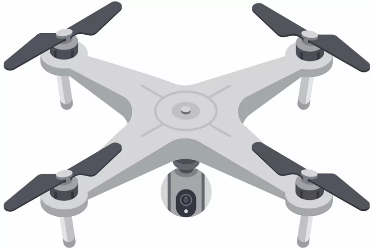 3d isometric drone, Remote control flying copter with camera